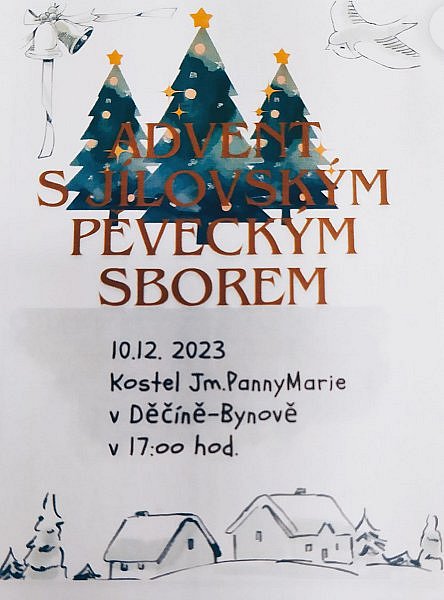 Koncert v Děčíně - Bynově - Kostel Jm. Panny Marie, 10. 12. 2023 od 17 hodin